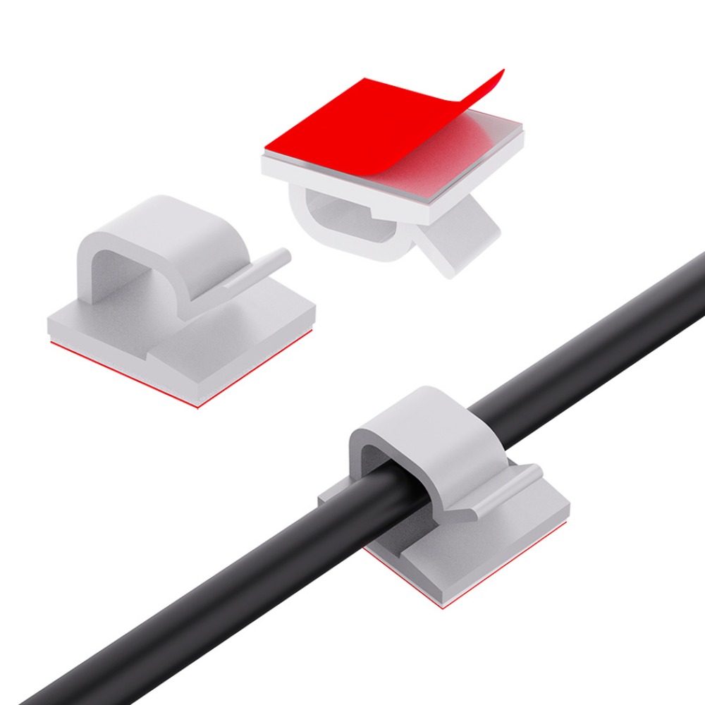 R Shape Transparent Plastic Ca - Desk Cable Clip บทวิจารณ์และราคา