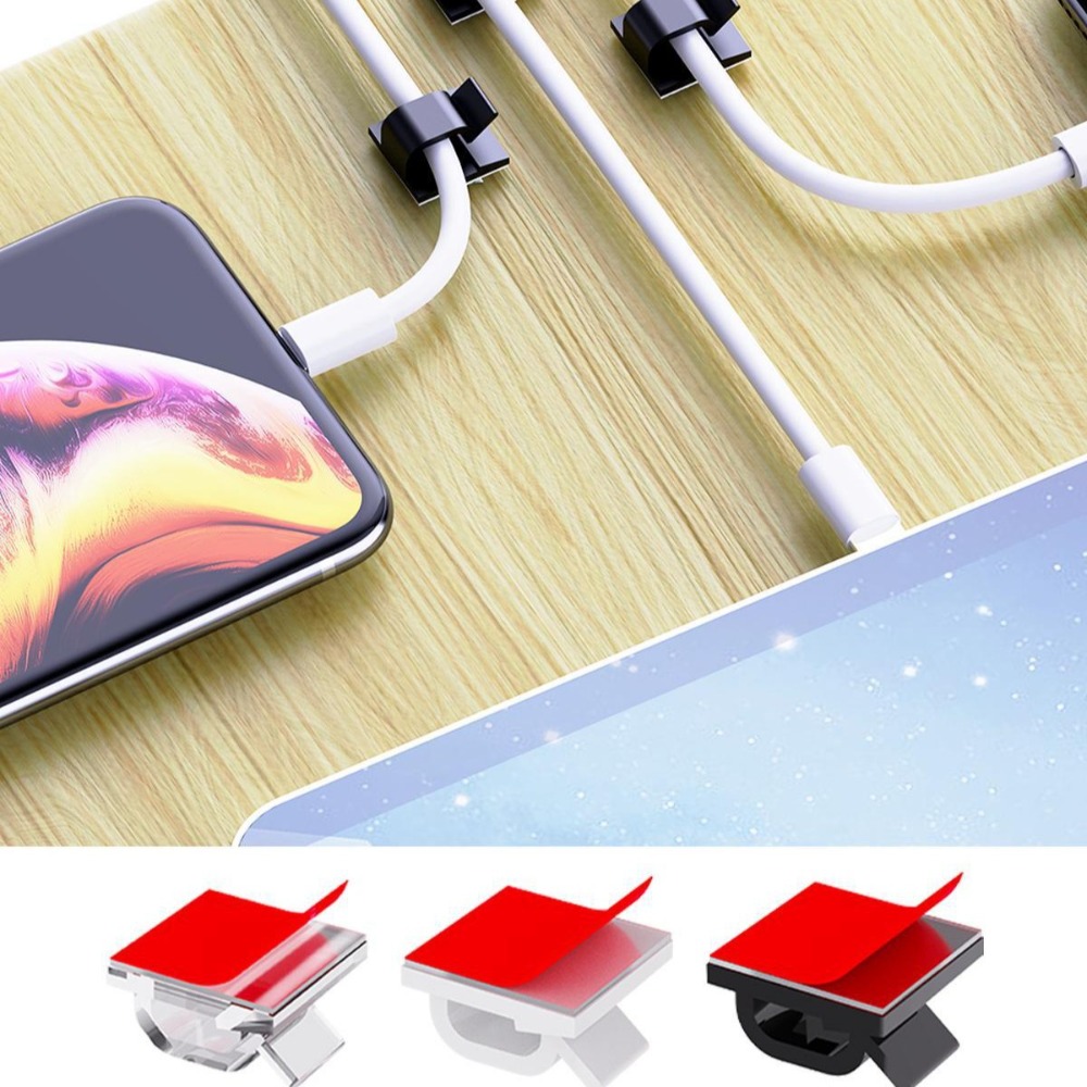 R Shape Transparent Plastic Ca - Desk Cable Clip บทวิจารณ์และราคา