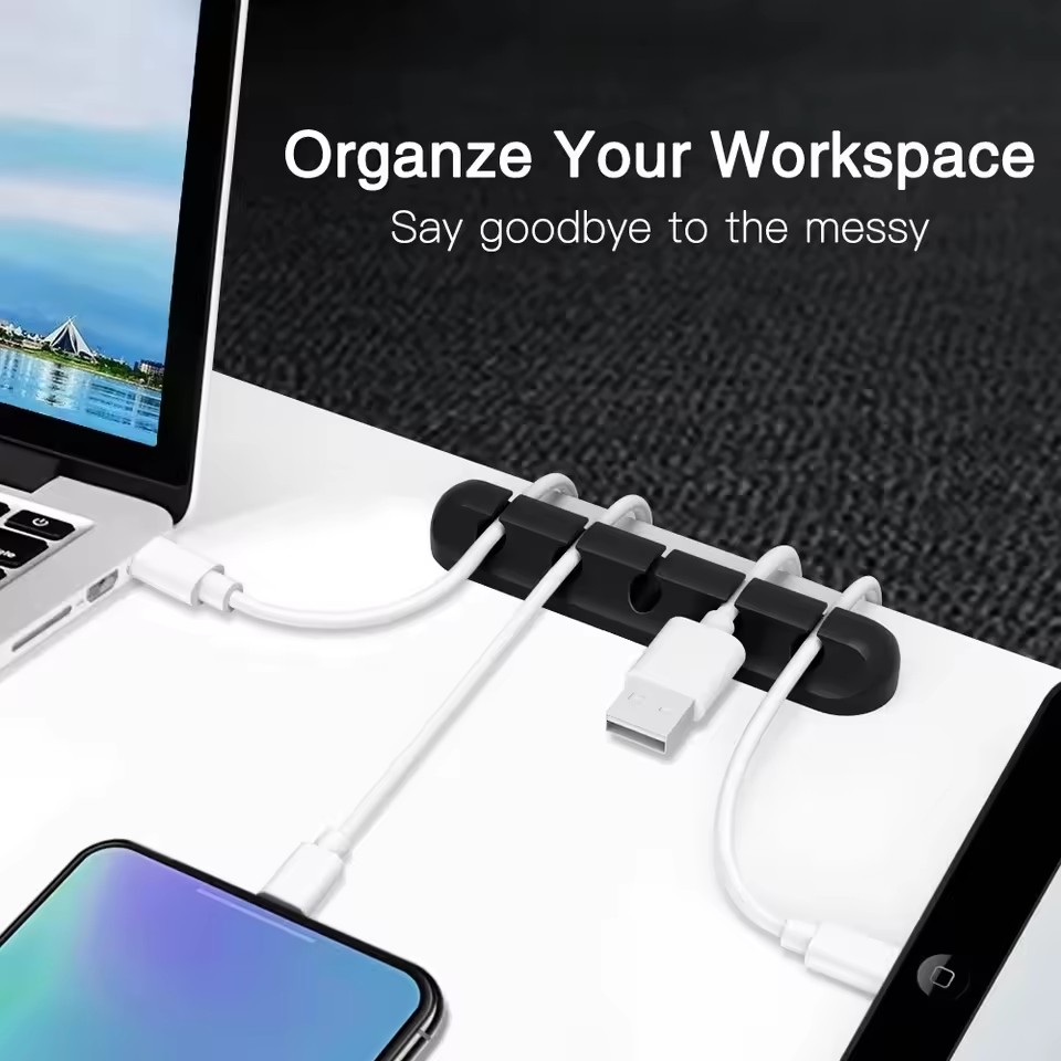 Silicone USB Cable Organizer U - Desk Cable Clip บทวิจารณ์และราคา