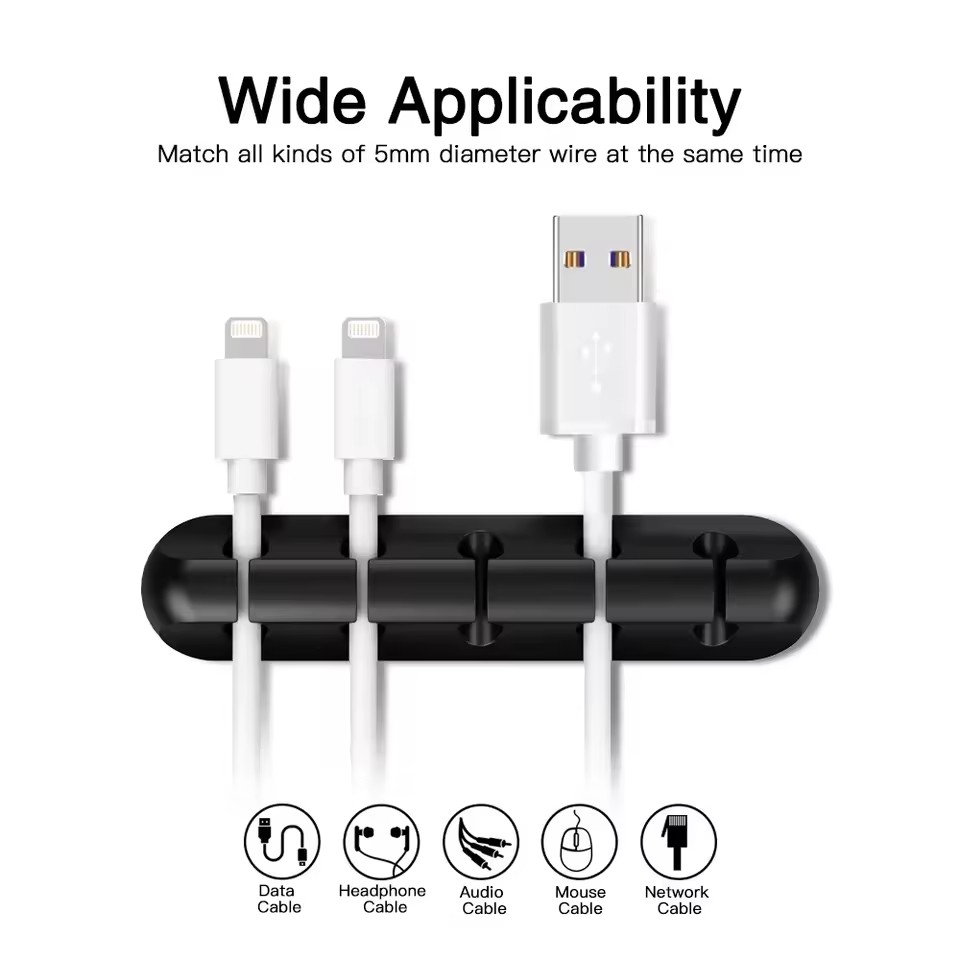 Silicone USB Cable Organizer U - Desk Cable Clip บทวิจารณ์และราคา