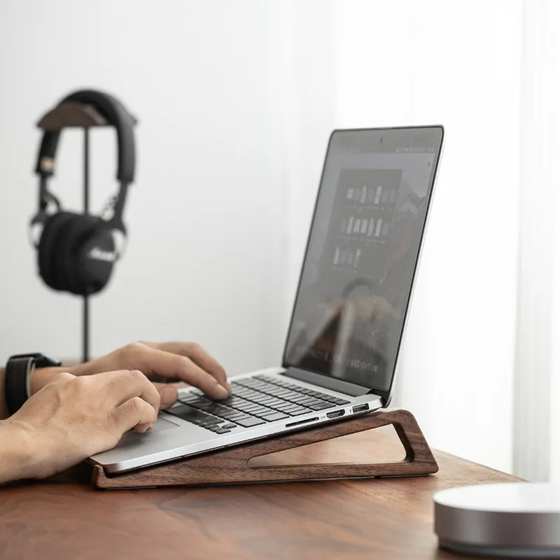 HeMu Walnut Wood Laptop Stand  - Laptop Stand Bamboo บทวิจารณ์และราคา