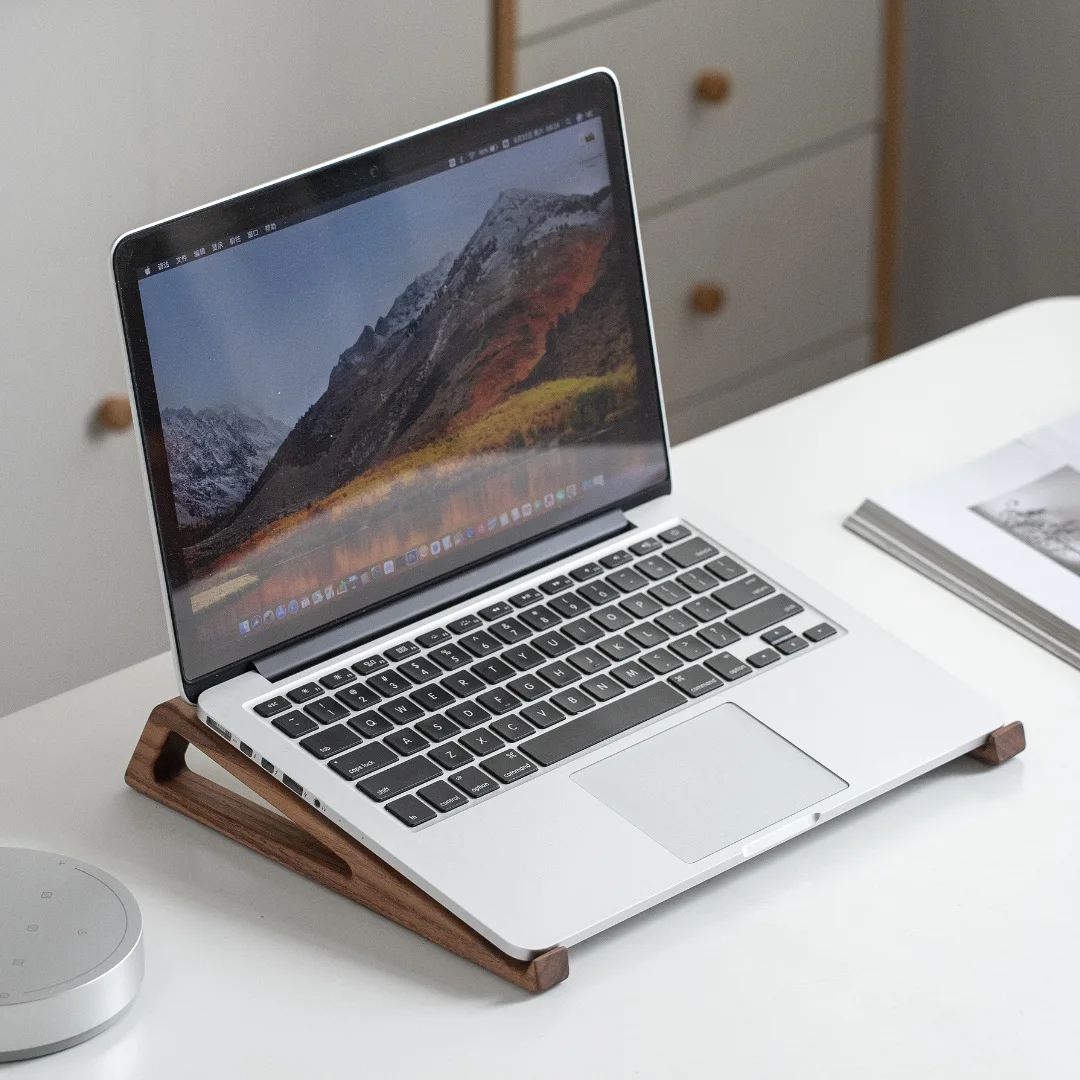 HeMu Walnut Wood Laptop Stand  - Laptop Stand Bamboo บทวิจารณ์และราคา