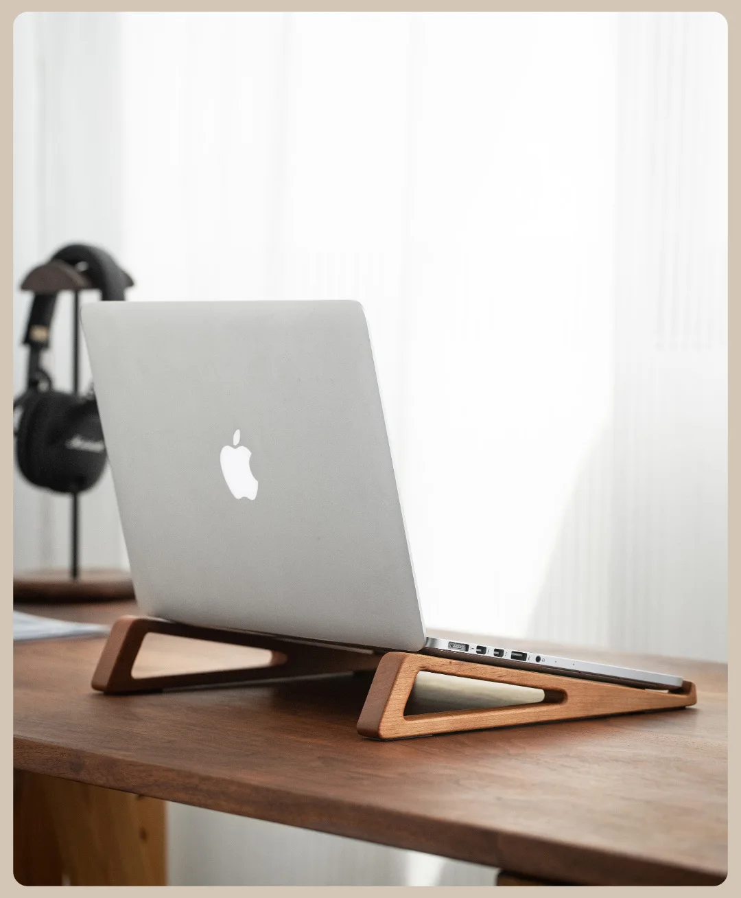 HeMu Walnut Wood Laptop Stand  - Laptop Stand Bamboo บทวิจารณ์และราคา