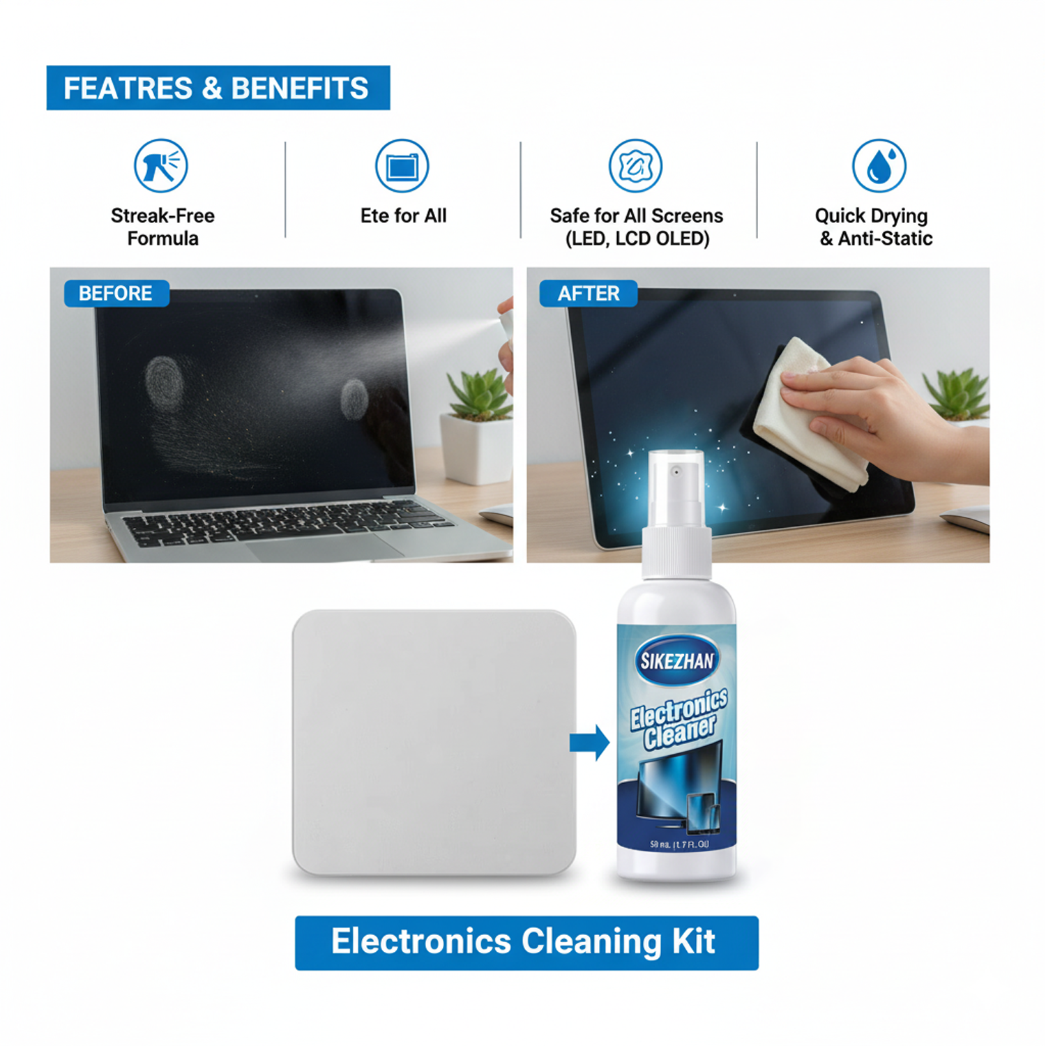 Screen Cleaner Spray & Microfi - Screen Cleaner Spray บทวิจารณ์และราคา