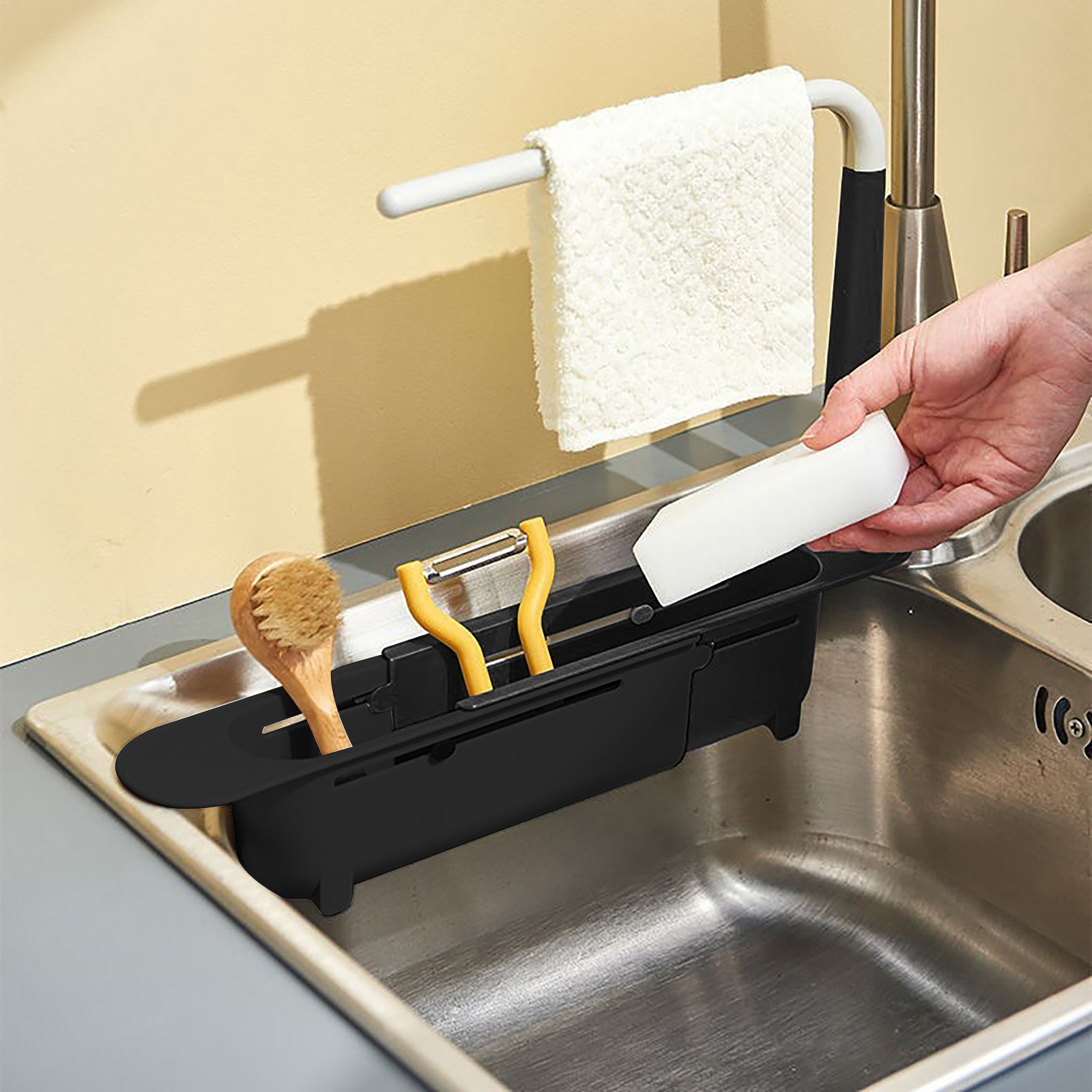 elescopic Sink Shelf Drainer R - Tech Accessories Organizer บทวิจารณ์และราคา