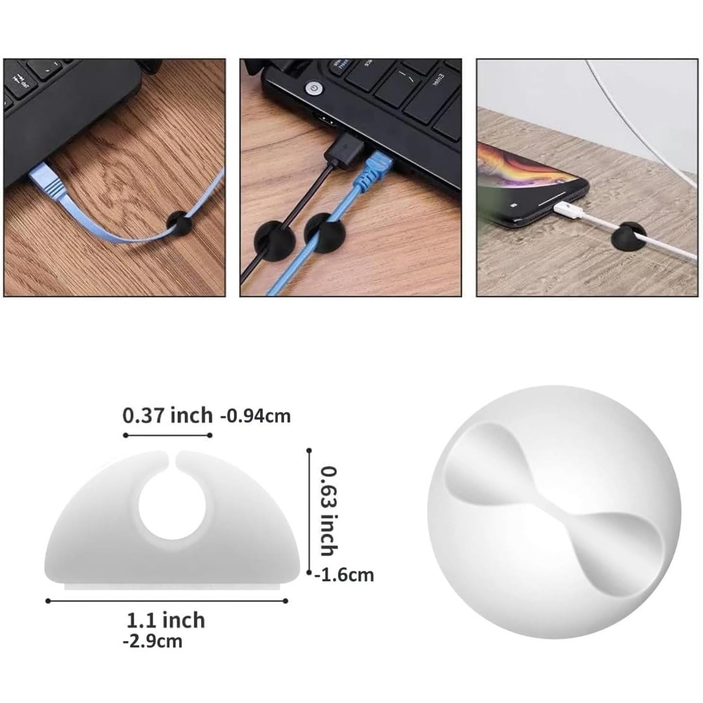 12PCS Self-Adhesive Cable Clip - Desk Cable Clip บทวิจารณ์และราคา