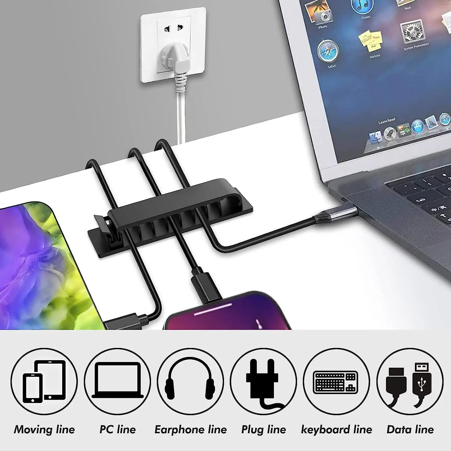 Cable Organizer Self Adhesive  - Desk Cable Clip บทวิจารณ์และราคา