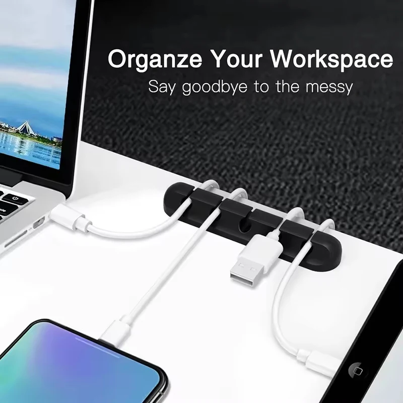 Silicone USB Cable Clip Winder - Desk Cable Clip บทวิจารณ์และราคา