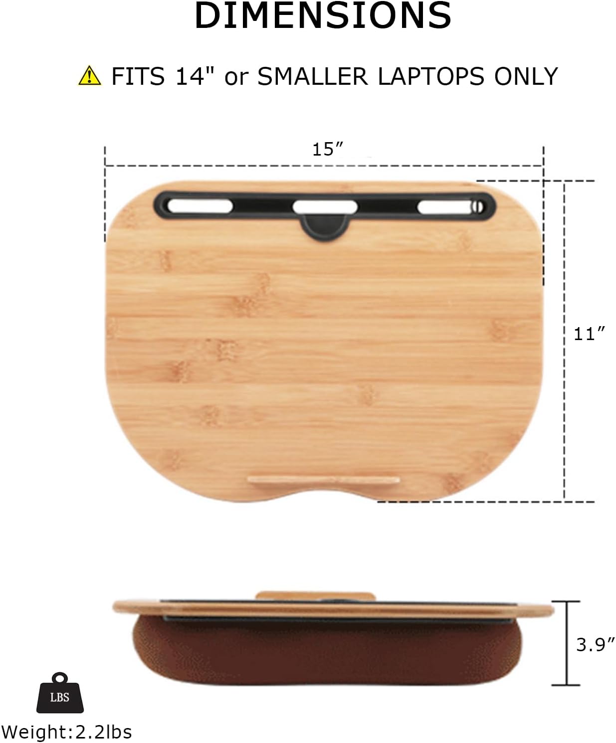 Lap Desk for 14' Laptops-Bambo - Laptop Stand Bamboo บทวิจารณ์และราคา