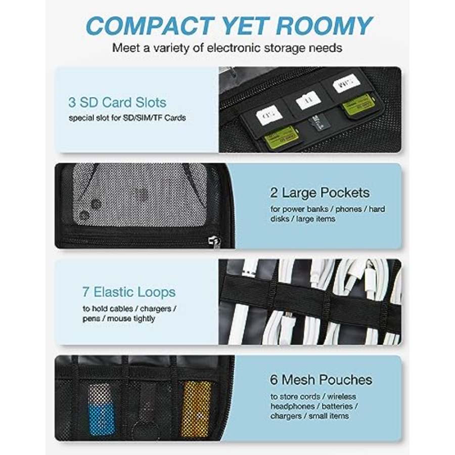 Large Electronics Travel Organ - Tech Accessories Travel Bag บทวิจารณ์และราคา