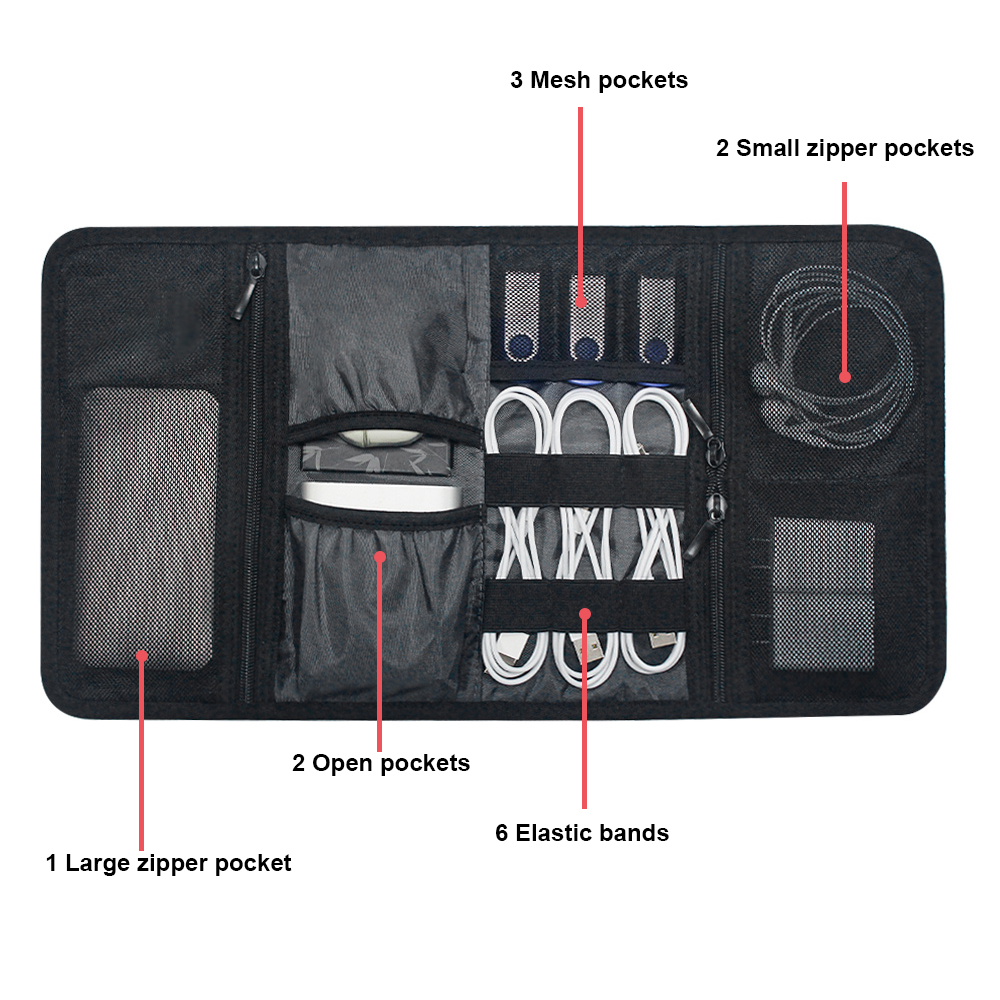 Tech Organizer Bag Cable Stora - Tech Accessories Organizer บทวิจารณ์และราคา