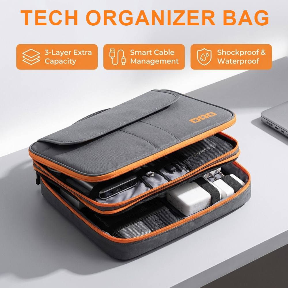 Large Capacity Tech Organizer  - Tech Accessories Travel Bag บทวิจารณ์และราคา