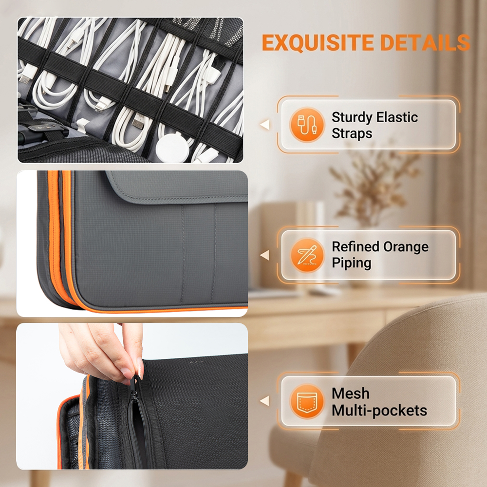 Large Capacity Tech Organizer  - Tech Accessories Travel Bag บทวิจารณ์และราคา