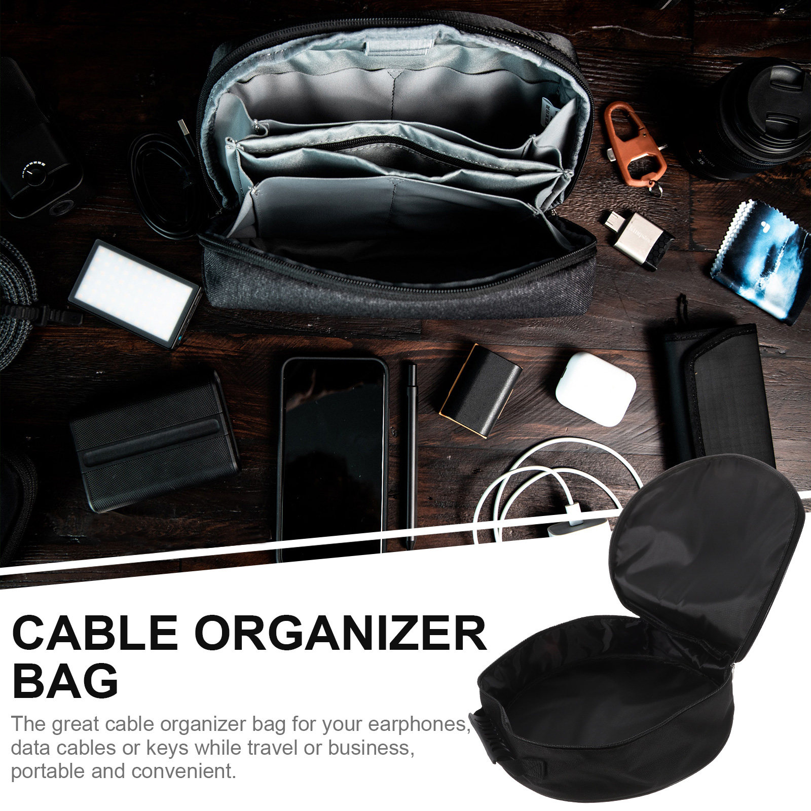 Ev Cable Storage Bag Portable  - Tech Accessories Travel Bag บทวิจารณ์และราคา