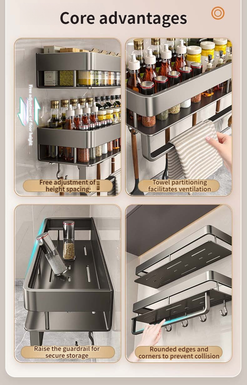 Aluminum Kitchen Rack Kitchen  - Tech Accessories Organizer บทวิจารณ์และราคา