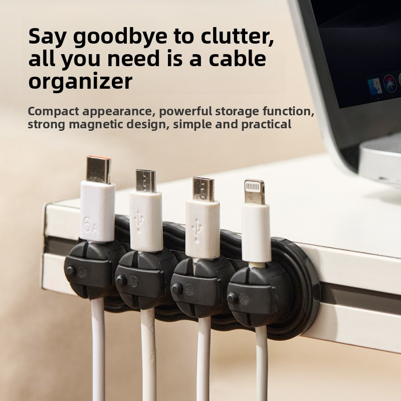 Desktop Magnetic Wire Organize - Desk Cable Clip บทวิจารณ์และราคา