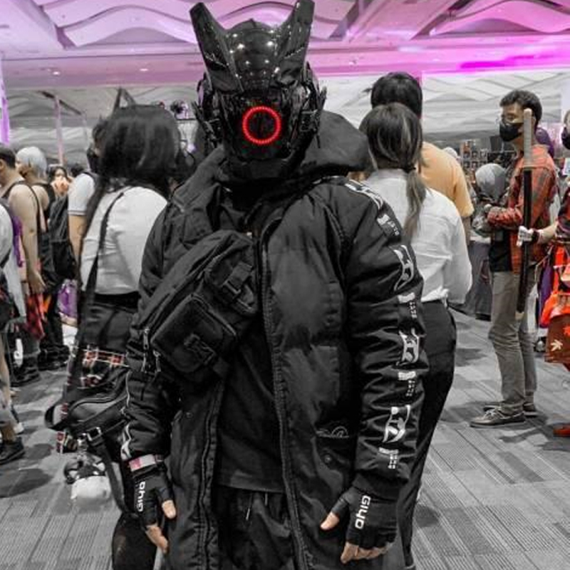 Cyberpunk LED Mask Cosplay Mas - Tech Wear Accessories บทวิจารณ์และราคา