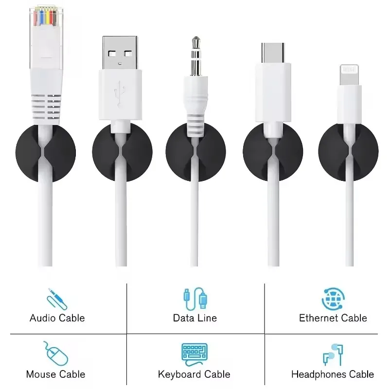 5/50Pcs Desktop Wall Cable Cli - Desk Cable Clip บทวิจารณ์และราคา