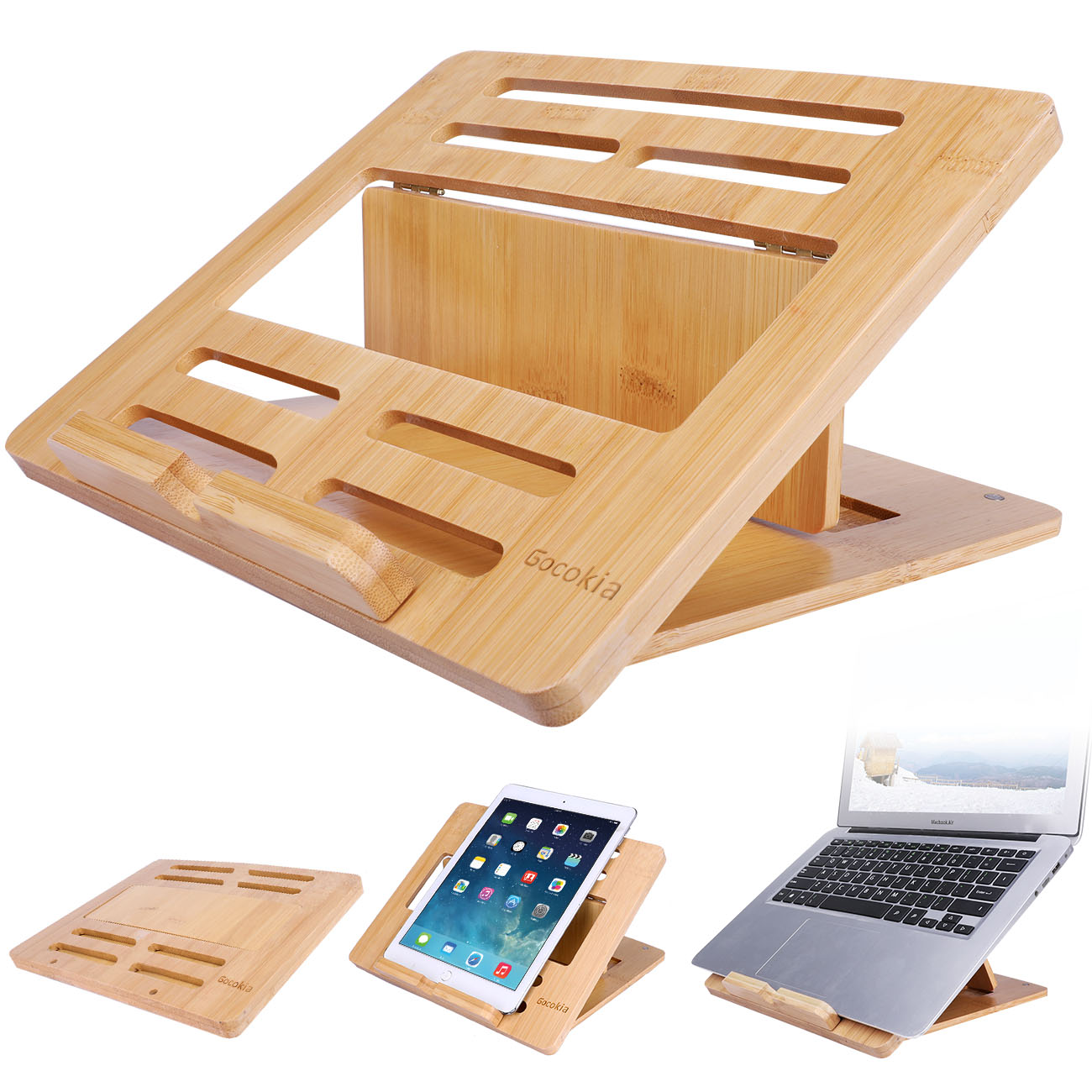 Bamboo Fodable Laptop Notebook - Laptop Stand Bamboo บทวิจารณ์และราคา