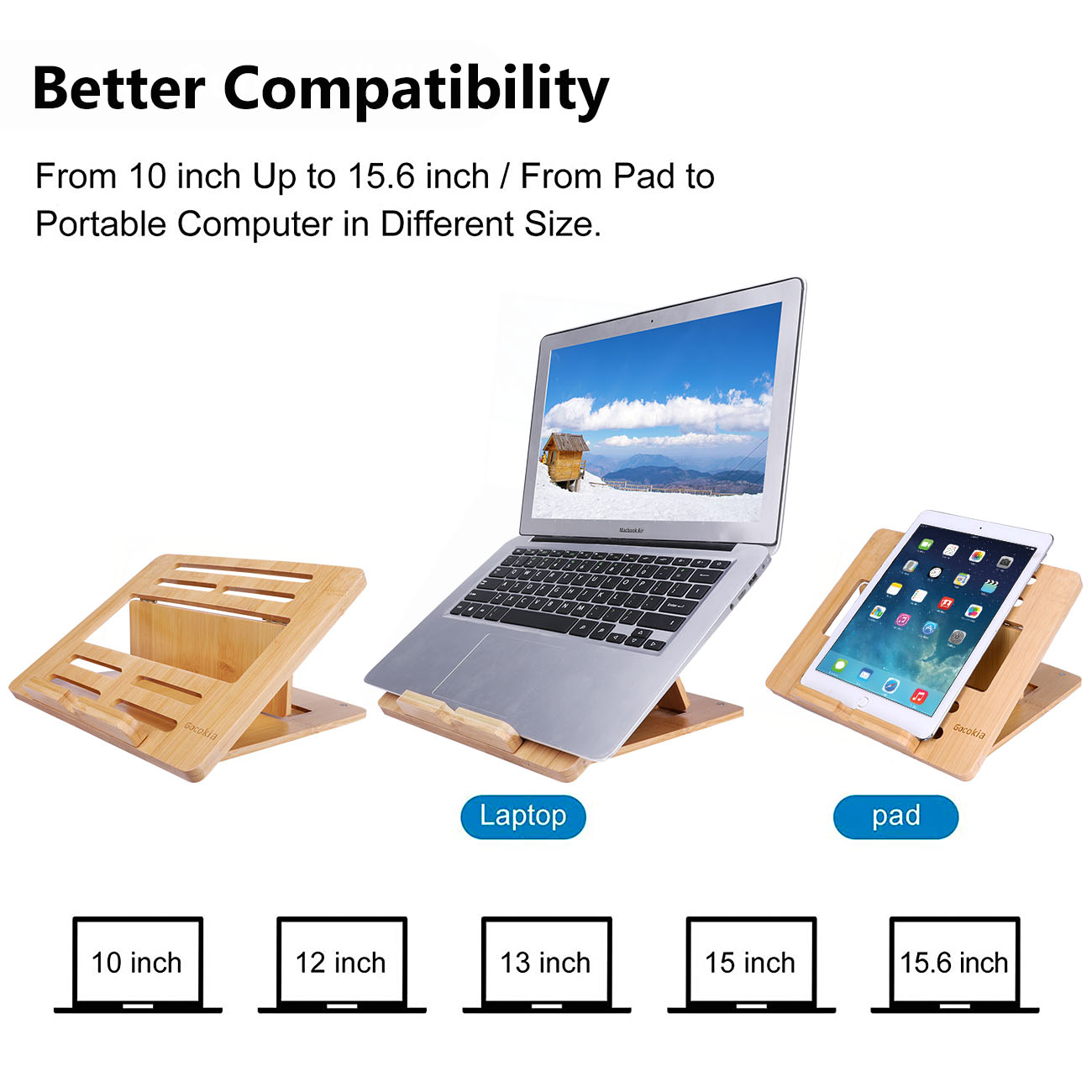 Bamboo Fodable Laptop Notebook - Laptop Stand Bamboo บทวิจารณ์และราคา