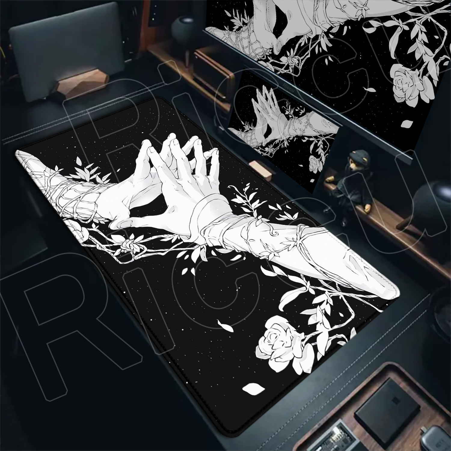 HD Large Black White XXL Gothi - Tech Table Accessories บทวิจารณ์และราคา