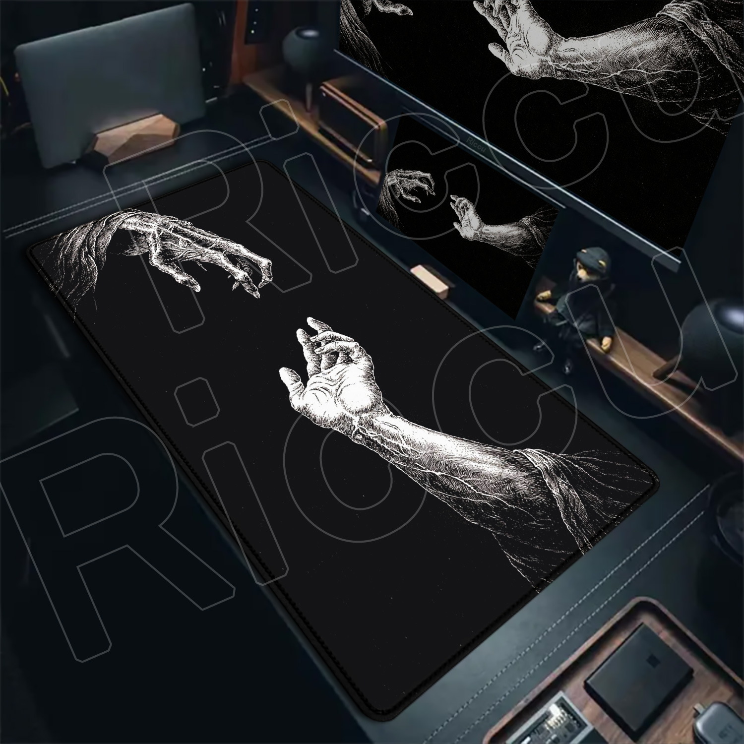 HD Large Black White XXL Gothi - Tech Table Accessories บทวิจารณ์และราคา
