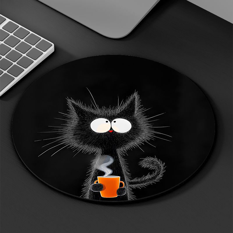 Black Cat Round Mouse Pad Dura - Tech Table Accessories บทวิจารณ์และราคา