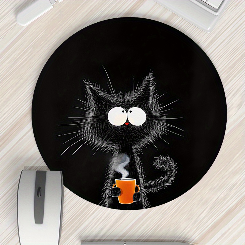 Black Cat Round Mouse Pad Dura - Tech Table Accessories บทวิจารณ์และราคา