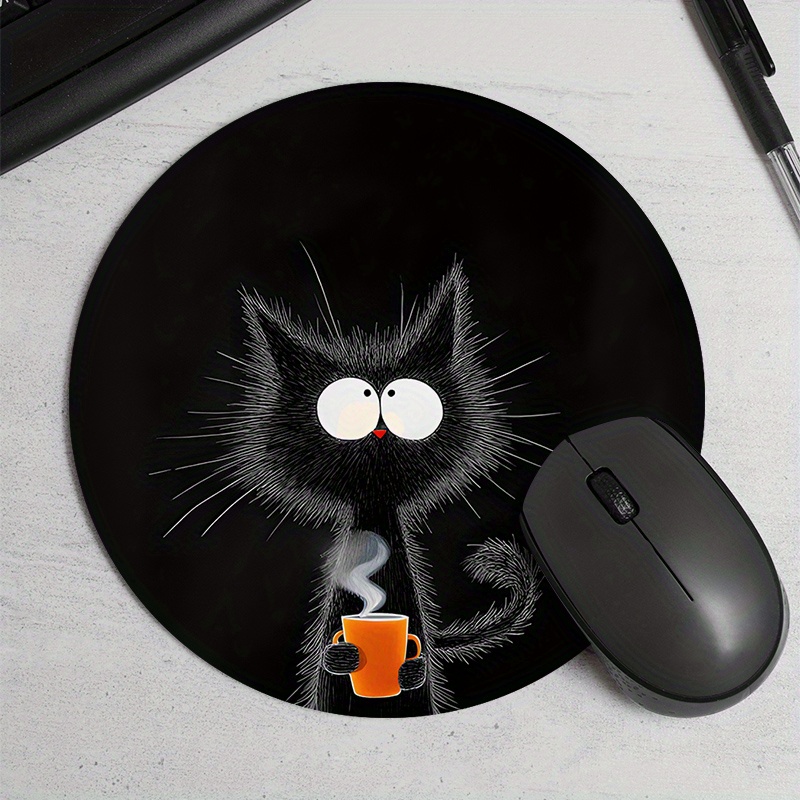 Black Cat Round Mouse Pad Dura - Tech Table Accessories บทวิจารณ์และราคา