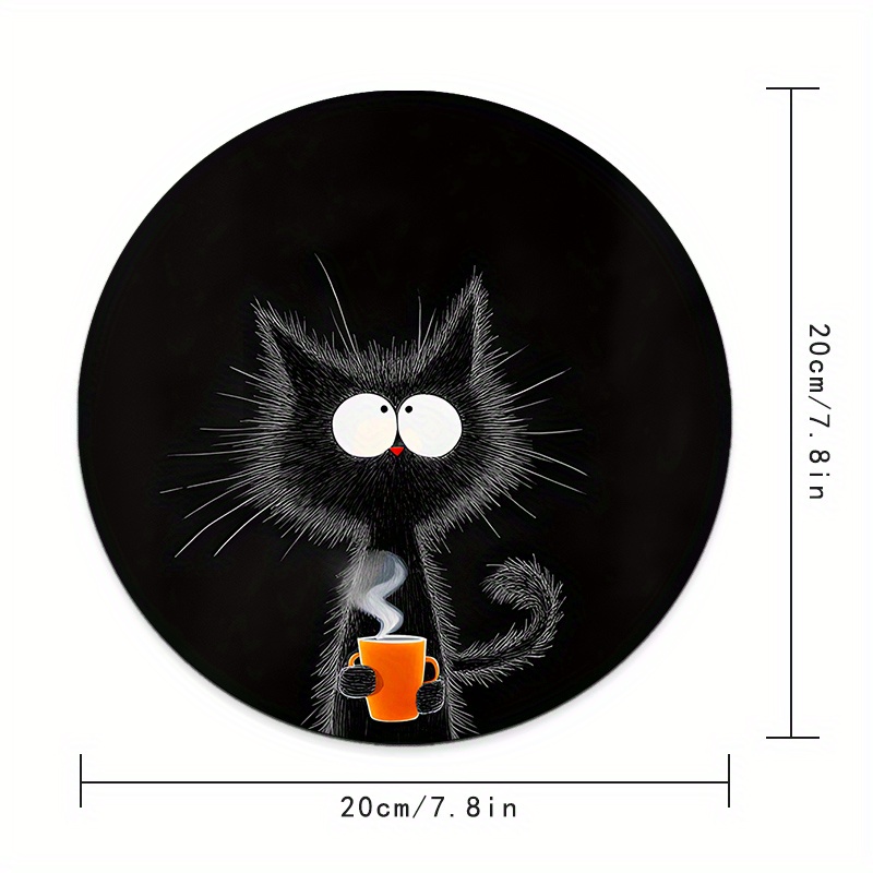 Black Cat Round Mouse Pad Dura - Tech Table Accessories บทวิจารณ์และราคา