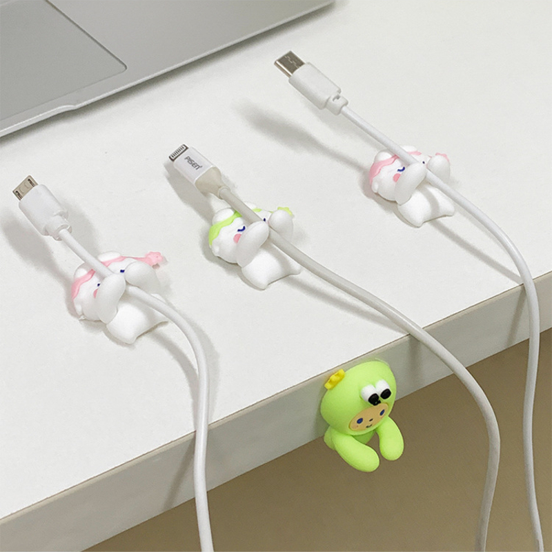 2Pcs Cute Cartoon Silicone Ani - Desk Cable Clip บทวิจารณ์และราคา