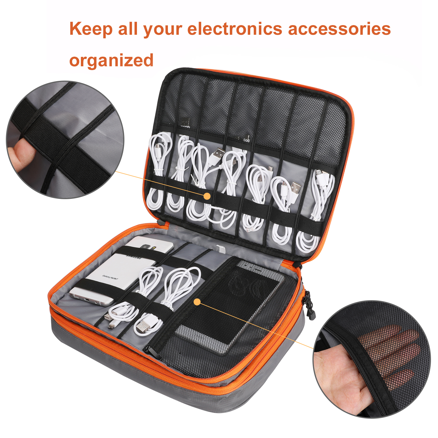 Double Layers Large Capacity T - Tech Accessories Organizer บทวิจารณ์และราคา