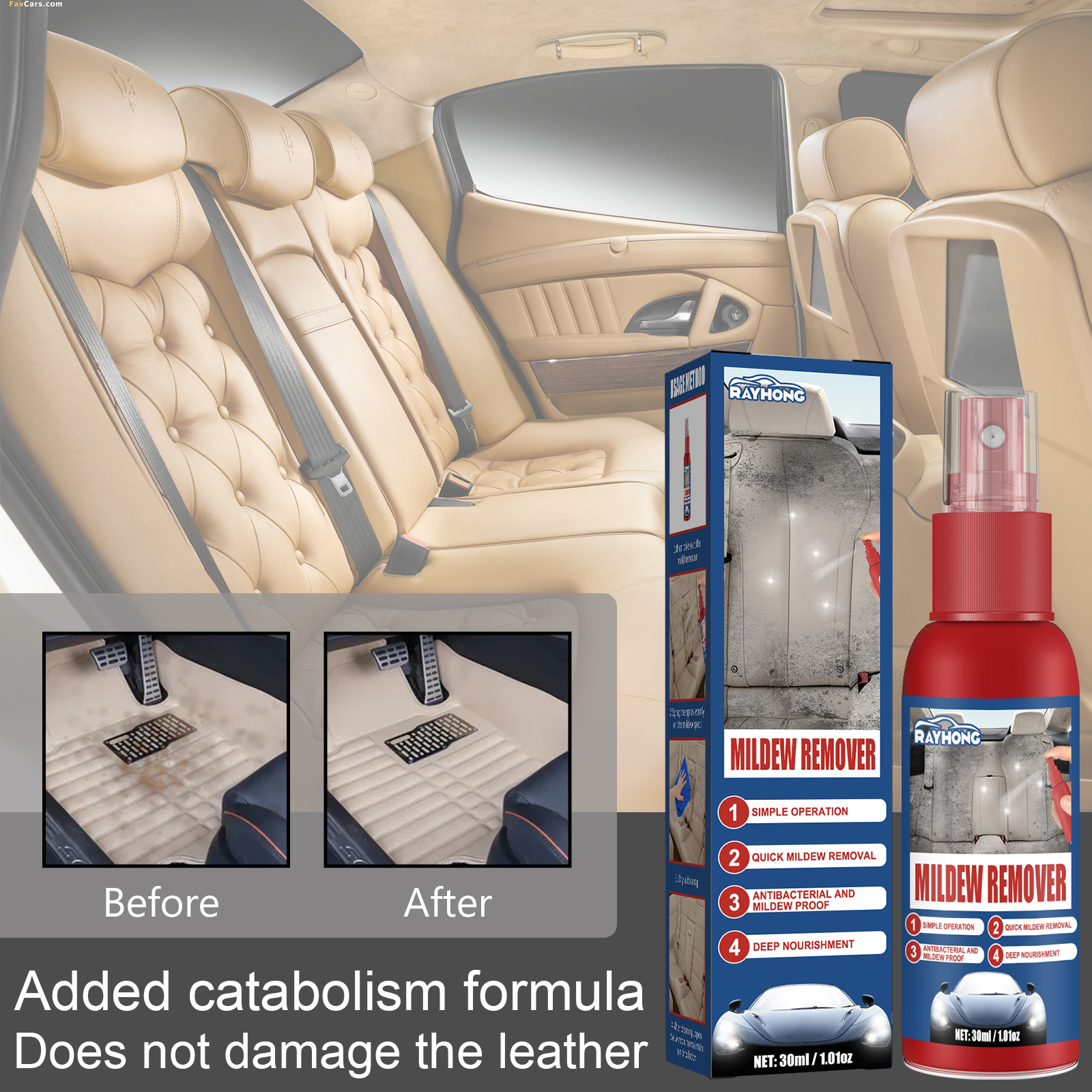 Car Mildew Remover Spray Multi - Screen Cleaner Spray บทวิจารณ์และราคา